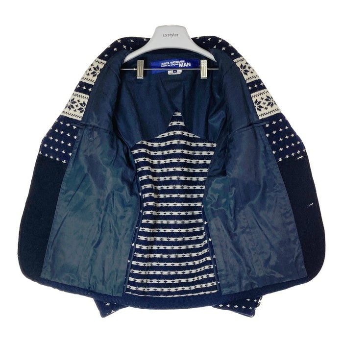 JUNYA WATANABE COMME des GARCONS MAN ジュンヤワタナベ コムデギャルソンマン WH-J010 AD2011 ノルディック柄 ウール ニット テーラードジャケット ネイビー sizeM 瑞穂店