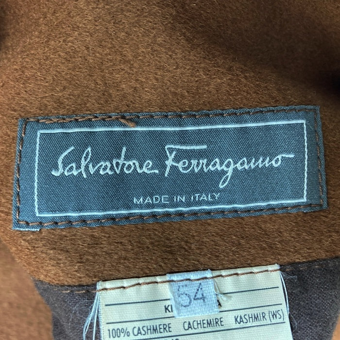 Salvatore Ferragamo サルヴァトーレフェラガモ ナッパレザー×カシミア リバーシブルコート ブラック×キャメル size54 瑞穂店