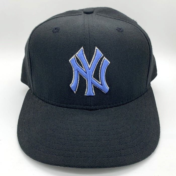 90's New Era ニューエラ 59FIFTY MLB ニューヨーク・ヤンキース ウールベースボールキャップ ブラック ライトブルー USA製 Size 7 1/8 (56.8cm) 福生店