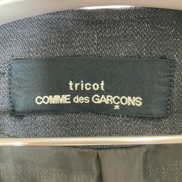 tricot COMME des GARCONS トリコ コム デ ギャルソン リネンノーカラージャケット チャコール size- 瑞穂店