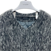 Lajour ラジュール ウール シャギー ノーカラージャケット グレー sizeF 瑞穂店