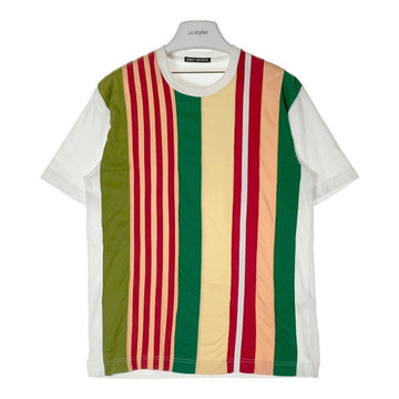 ISSEY MIYAKE イッセイミヤケ ME23JK216 ストライプ切替 フロントボーダー Tシャツ ホワイト sizeF 瑞穂店