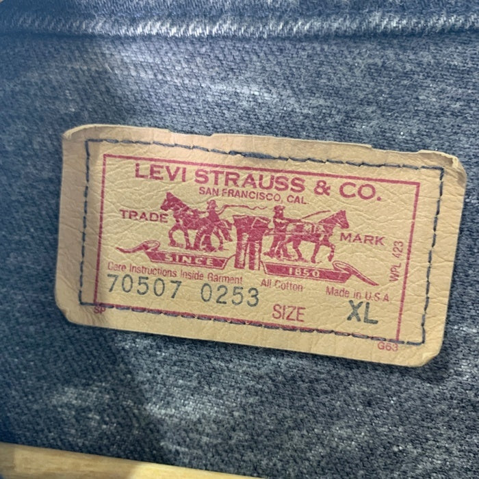 80's Levi's リーバイス ケミカルウォッシュ ブラックデニムジャケット 70507-0253 87年 Size XL 福生店