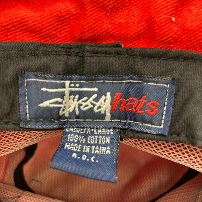 STUSSY HATS ステューシー 90's ロゴ刺繍 バケットハット レッド sizeL/XL 瑞穂店