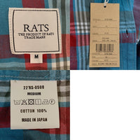 RATS ラッツ B.D CHECK SHIRT ボタンダウン チェックシャツ ブルー 長袖 22'RS-0508 Size M 福生店