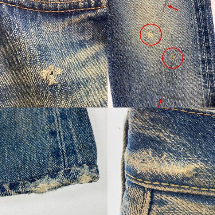 THEE HYSTERIC XXX ジィヒステリックトリプルエックス セルビッチ ボタンフライ ダメージ加工 デニムパンツ ライトインディゴ size32 瑞穂店