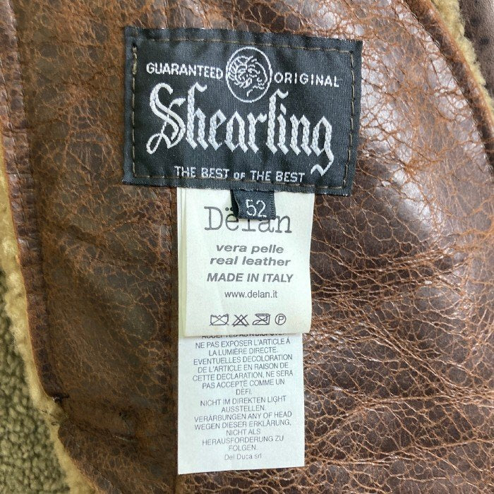 Delan デラン SHEARLING シアリング ボア レザージャケット ブラウン size52 瑞穂店