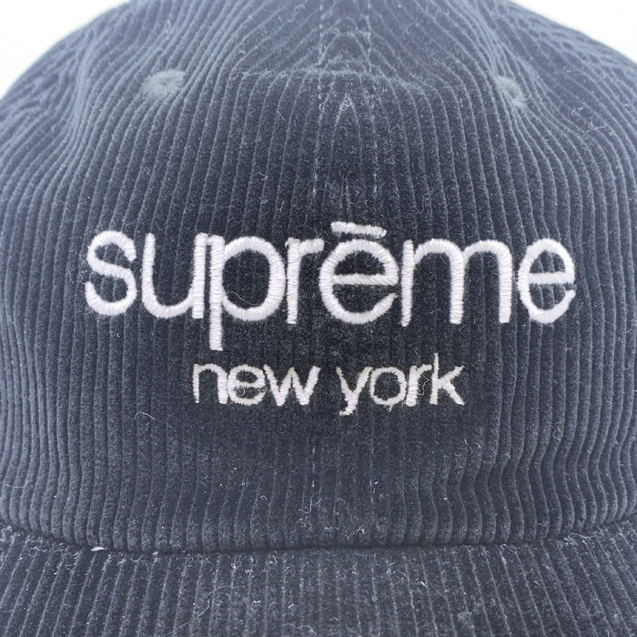 SUPREME シュプリーム Classic Logo Corduroy 6-Panel クラシックロゴ コーデュロイ 6パネルキャップ ブラック 福生店