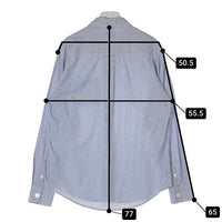 STUSSY ステューシー Big Button Stripe Shirt ビッグボタン ストライプシャツ ブルー sizeM 瑞穂店