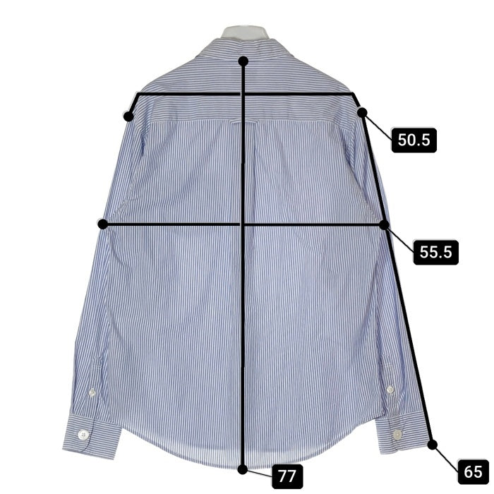 STUSSY ステューシー Big Button Stripe Shirt ビッグボタン ストライプシャツ ブルー sizeM 瑞穂店