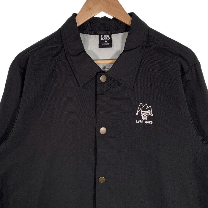 LURK HARD ラークハード ナイロンコーチジャケット ブラック スナップボタン Size M 福生店