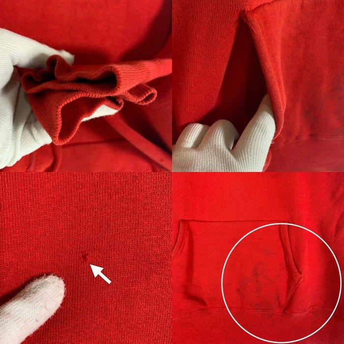 60's~ ラグランスリーブ プルオーバースウェットパーカー レッド Size M 相当 福生店