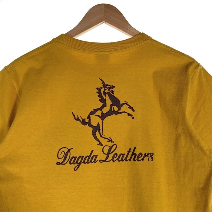 Dagda Leathers ダグダレザーズ プリント ポケットTシャツ 袖刺繡 マスタード 旧マッコイ 滝沢氏 1 Size M 福生店