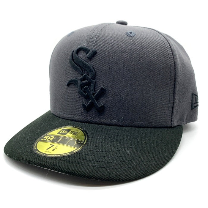 New Era ニューエラ Chicago White Sox シカゴホワイトソックス 59FIFTY ベースボールキャップ チャコール ブラック Size 7 1/8 (56.8cm) 福生店