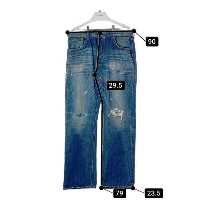 stussy ステューシー × Levi's リーバイス 501 stussy30周年 ダメージ加工 デニムパンツ インディゴ sizeW36 瑞穂店