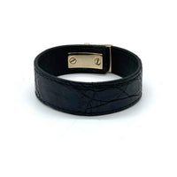 GUCCI グッチ レザーブレスレット ブラック ゴールド 137022 Size 腕回り19-20cm 瑞穂店
