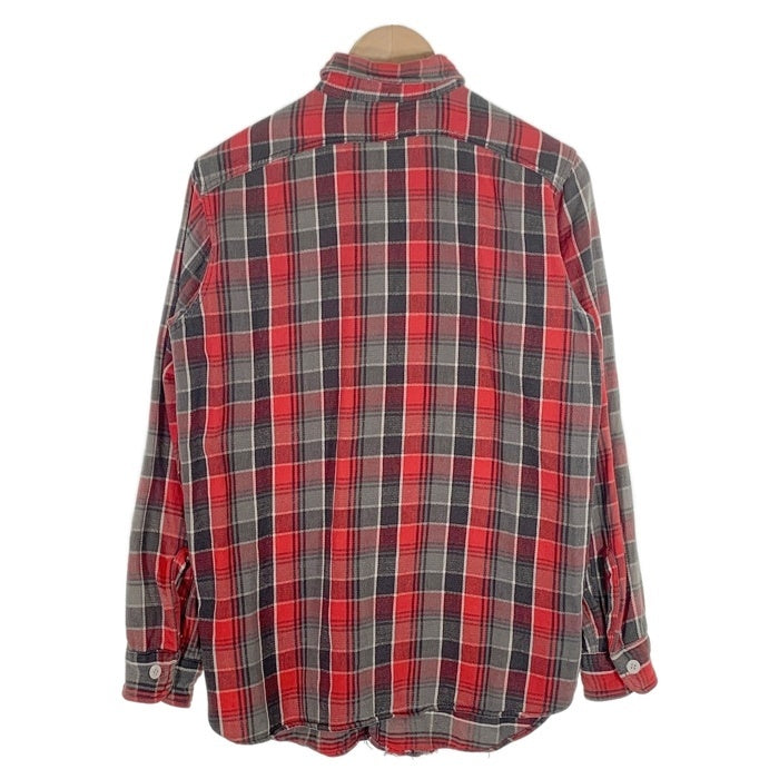60's BIG YANK ビッグヤンク マチ付 フランネルチェックシャツ レッド Size S 相当 福生店