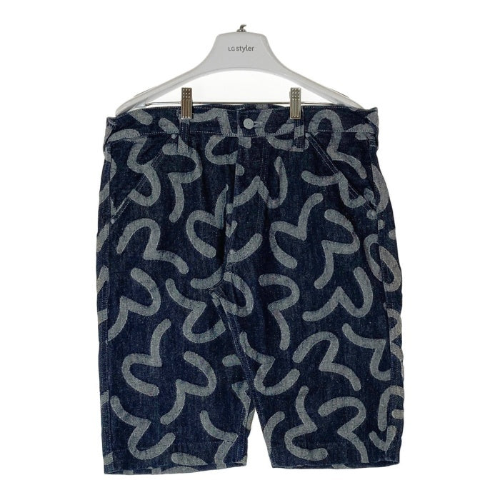 EVISU エヴィス Lot 7550 カモメジャガード総柄 デニムハーフパンツ インディゴ size34 瑞穂店