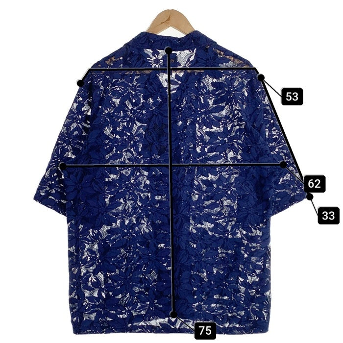 Needles ニードルズ 23SS CABANA SHIRT FLOWER 花柄レース 半袖シャツ ブルー MR252 Size XL 福生店