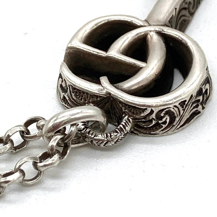 GUCCI ag925 シルバーネックレス GUCCI グッチ ダブルGキー アラベスク ネックレス ag925