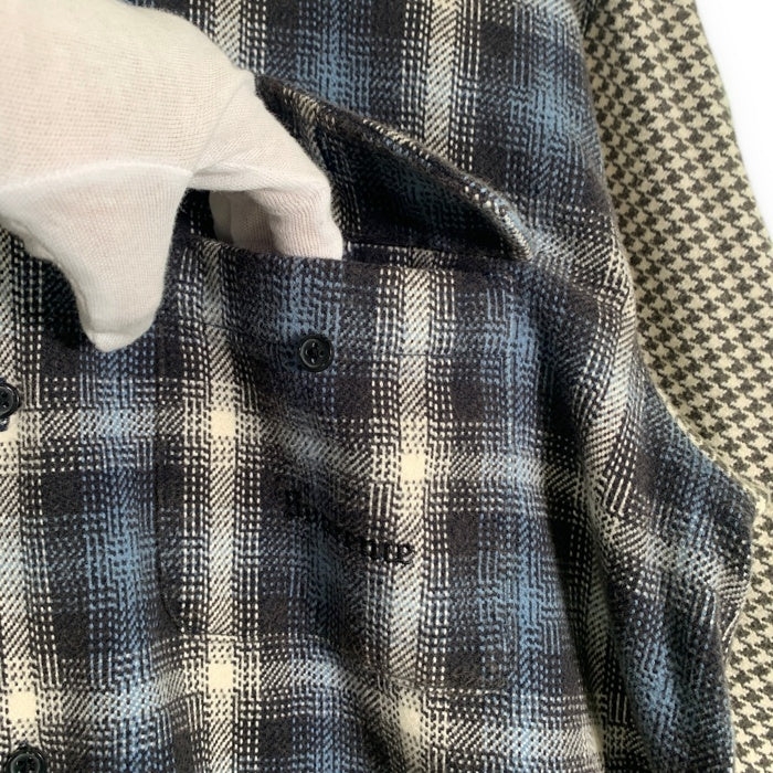 SUPREME シュプリーム Houndstooth Plaid Flannel Shirt 長袖 プレイド フランネル シャツ ブルー グレー Size M 福生店