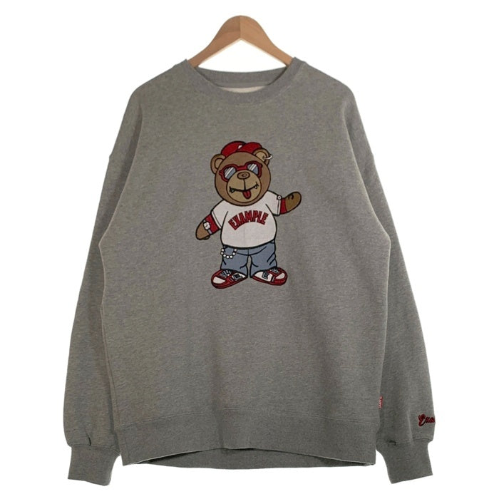 EXAMPLE エグザンプル BB BEAR CREWNECK  クルーネック スウェットトレーナー グレー Size XL 福生店