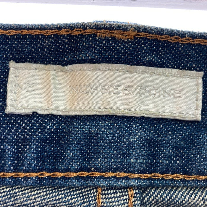 NUMBER(N)INE ナンバーナイン ダメージ加工 デニムパンツ 裏地ロゴ総柄 インディゴ size4 瑞穂店