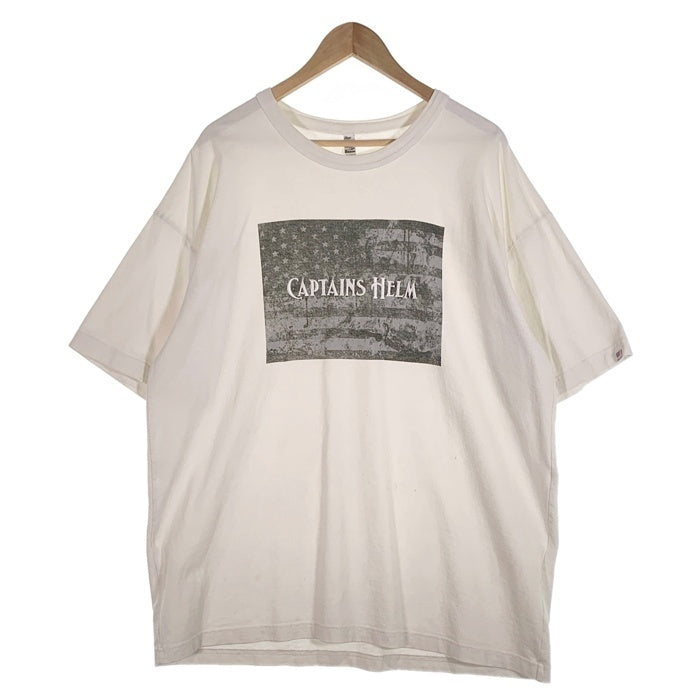CAPTAINS HELM  キャプテンズヘルム CAPTAIN`S FLAG TEE ロゴ刺繡 プリントTシャツ ホワイト CH22-SP-T19 Size XL 福生店