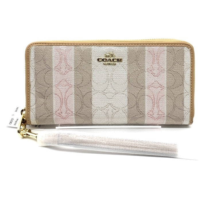 COACH コーチ C8313 シグネチャー ラウンドファスナーウォレット 長財布 タフィーマルチ 福生店