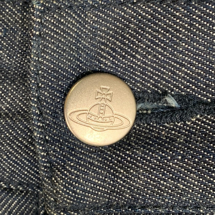 Vivienne Westwood MAN ヴィヴィアンウエストウッドマン サルエル タック デニムワイドパンツ インディゴ VW-V1-79467 129017 Size 50 福生店