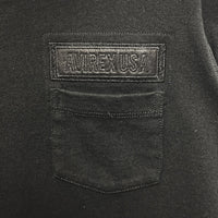 AVIREX アヴィレックス 783-5135606 50th Anniversary LEATHER PATCHED FATIGUE T-SHIRT レザーパッチ ファティーグ Tシャツ ブラック sizeF 瑞穂店