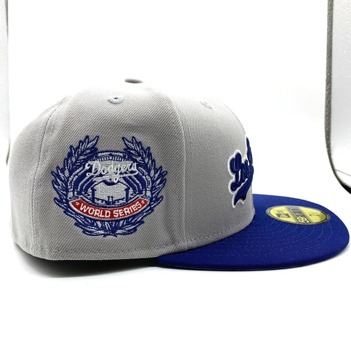 New Era ニューエラ 59FIFTY MLB ロサンゼルス・ドジャース ベースボールキャップ グレー ブルー Size 7 1/2 (59.6cm) 福生店