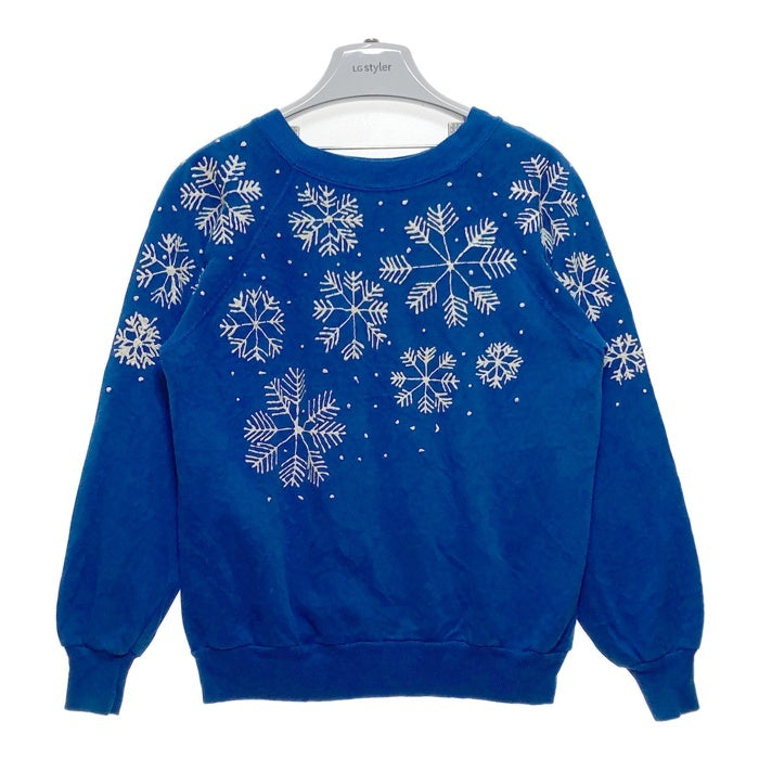 Pannill パニール by Hanes 90's USA製 雪柄プリント スウェットトレーナー ブルー sizeM 瑞穂店