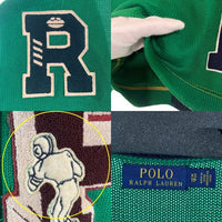 POLO RALPH LAUREN ポロ ラルフローレン レタード ワッペン ニット カーディガン グリーン Size XS 福生店