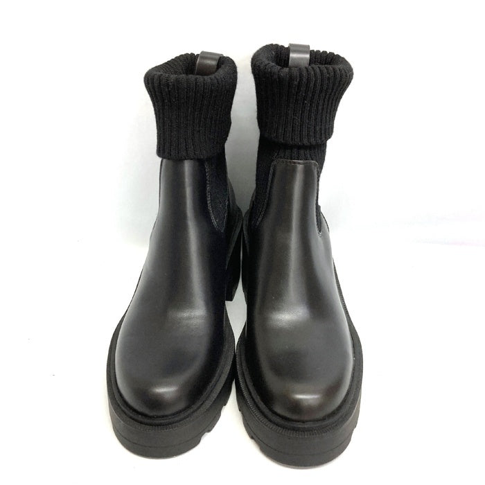ZARA ザラ タグ付き トラックソールリブソックスブーツ 2164 310 800 ブラック size39 瑞穂店