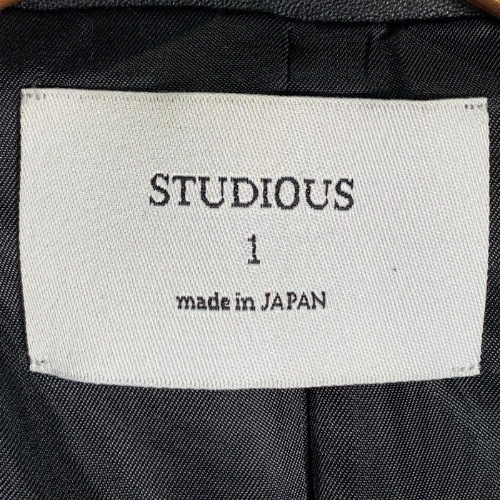 STUDIOUS ステュディオス ラムレザー ダブルライダースジャケット ブラック 107352002 Size 1 福生店