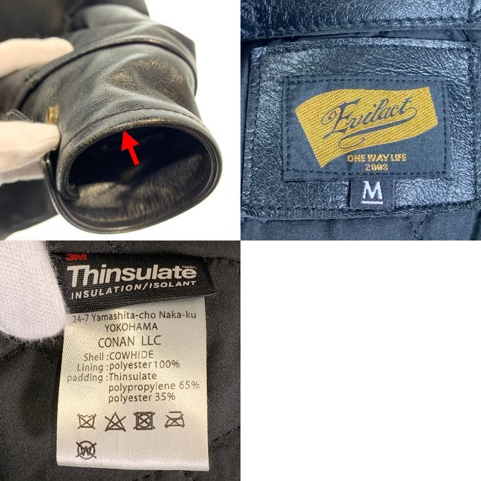 EVILACT イーブルアクト ジャックジャケット レザーカウハイド ブラック 3Mシンサレート Size M 福生店