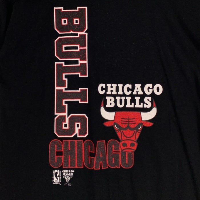 90's NBA CHICAGO BULLS シカゴブルズ プリント Tシャツ ブラック 日本製 Size 160 (S相当) 福生店