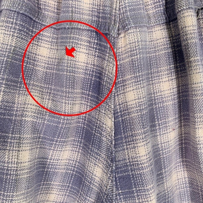 80-90's STUSSY ステューシー オンブレチェック フランネルイージーショーツ ショートパンツ ネイビー ピンク USA製 Size L 福生店