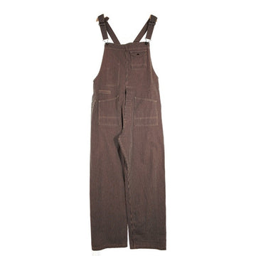 AT-DIRTY アットダーティー ヒッコリーストライプ オーバーオール ブラウン CKS1015 Size L 福生店