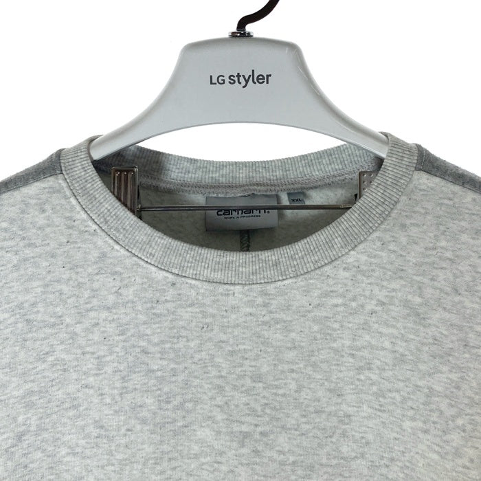 carhartt WIP カーハート TONARE SWEAT ロゴ刺繍 バイカラー スウェットトレーナー グレー sizeXXL※所々毛玉あり 瑞穂店