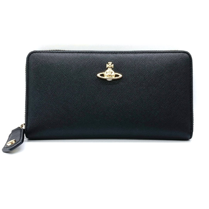 Vivienne Westwood ヴィヴィアンウエストウッド ラウンドジップ長財布 オーブ 箱付き ブラック 瑞穂店