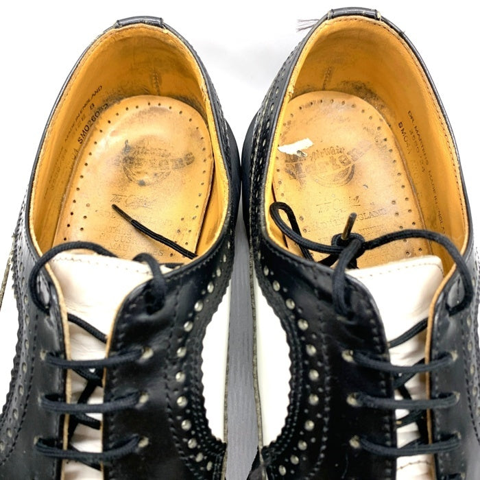 Dr.Martens ドクターマーチン ウィングチップ レザーシューズ ブラック ホワイト イングランド製 3989/34 Size UK 8 (約27cm) 福生店