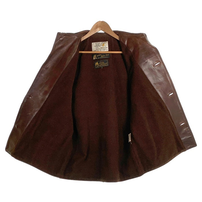 AEROLETHER エアロレザー ホースハイド カーコート レザージャケット ブラウン アルパカライナー スコットランド製 Size 36 福生店