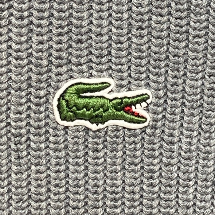 LACOSTE ラコステ ハイブリッドワッフルニット カーディガン グレー ブラック AH147EL Size FR3 瑞穂店