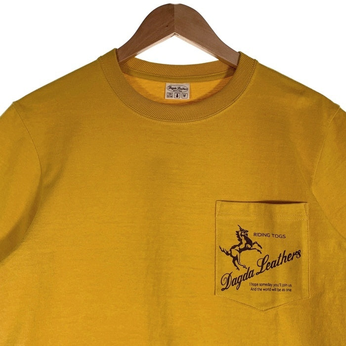 Dagda Leathers ダグダレザーズ プリント ポケットTシャツ 袖刺繡 マスタード 旧マッコイ 滝沢氏 2 Size M 福生店