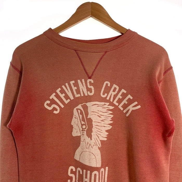 50's-60's ブランド不明 STEVENS CREEK SCHOOL プリント クルーネックスウェット ピンク Size S相当 福生店