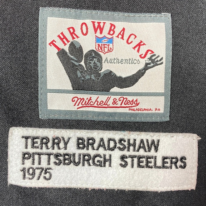 mitchell & ness ミッチェルアンドネス NFL PITTSBURGH STEELERS フットボールシャツ 12 BRADSHAW ブラック size50 瑞穂店