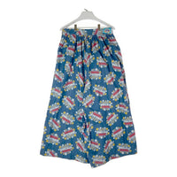 HYSTERIC GLAMOUR ヒステリックグラマー 01203AK04 SUPER HYSTERIC 総柄 デニム サルエル ワイド キュロットパンツ インディゴ×マルチカラー sizeM 瑞穂店