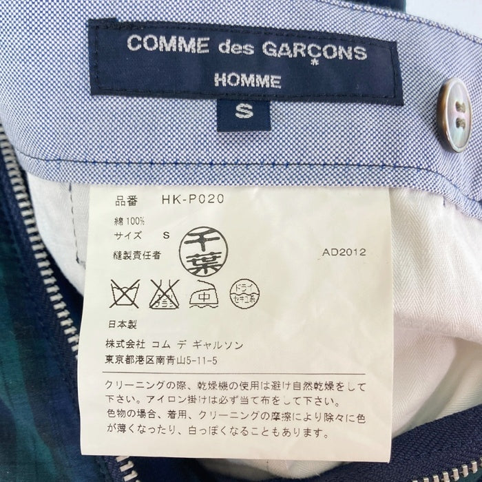 COMME des GARCONS HOMME コムデギャルソンオム HK-P020 AD2012 ブラックウォッチ ハーフパンツ グリーンxネイビー sizeS 瑞穂店